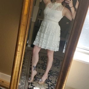 Lacey white brilliantly stitched dress